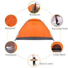 Outvita Dome Tent with fiberglass poles remains sturdy in breezy conditions