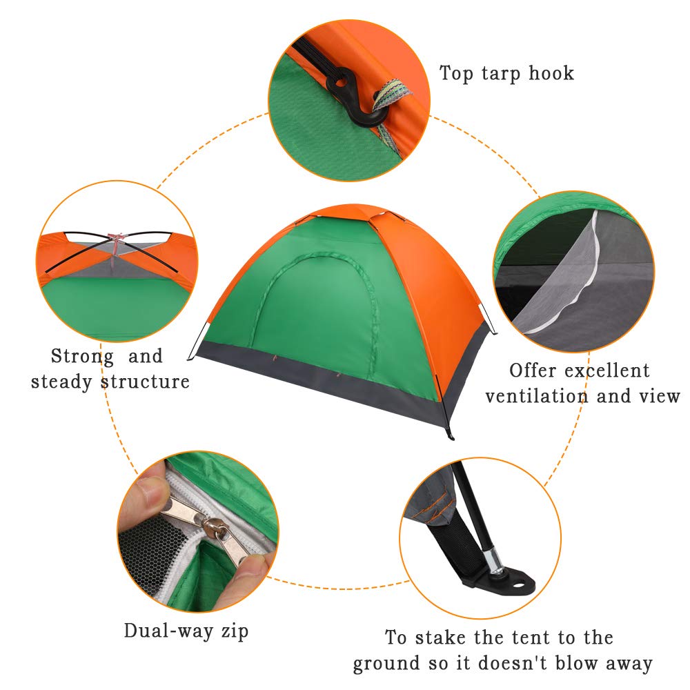 Outvita dome tent waterproof fabric keeps you dry during light rain