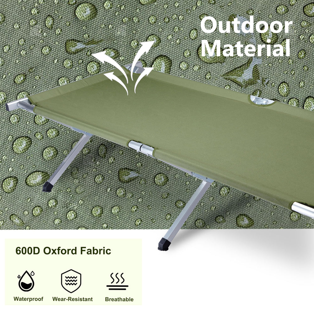 Outvita easy-setup camping cot demonstrates quick, screw-free assembly for on-the-go rest