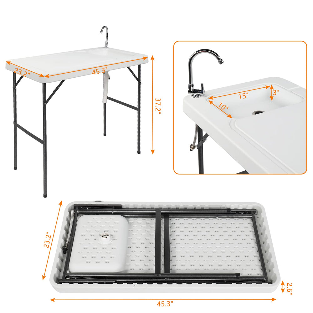Outvita Fish Cleaning Table built-in sink for quick washing