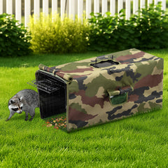 Outvita live animal cage trap side view showing robust steel wire mesh for secure capture