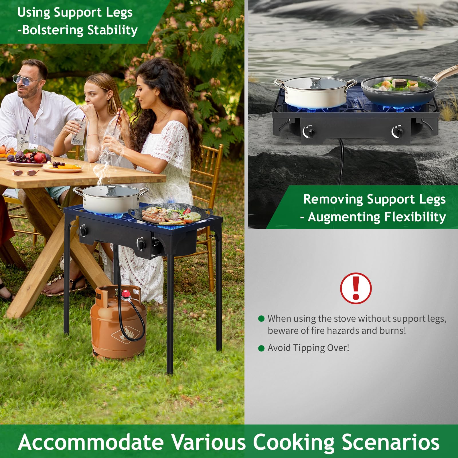 Outvita portable stove ideal for camping, fishing, and backyard gatherings.