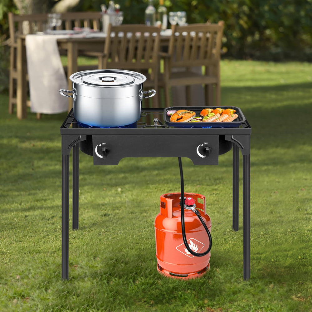 Outvita outdoor stove supports cooking for emergencies and large groups.