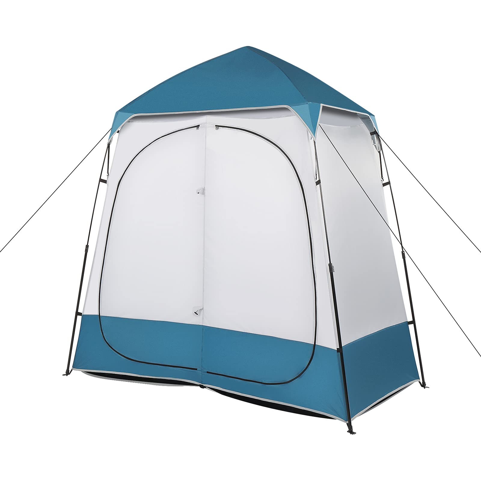 Portable privacy shelter for camping, showers, dressing, and roadside stops.