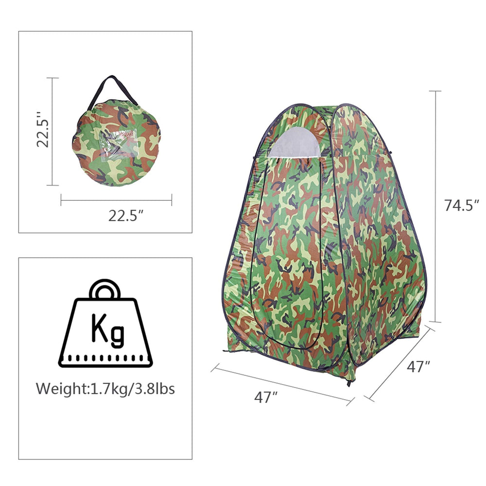 Outvita camouflage pop up tent interior with built-in storage pocket for essentials.
