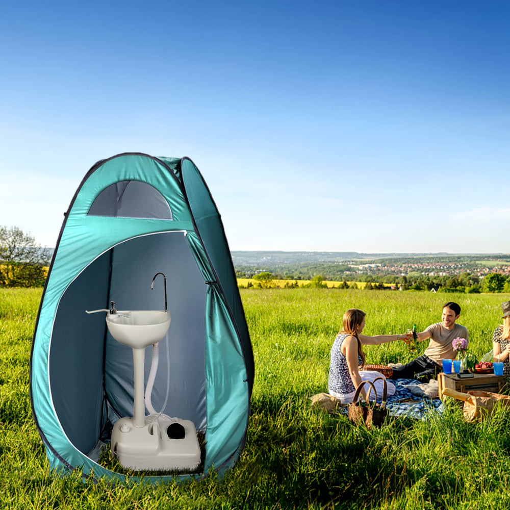 Outvita Pop Up Shower Tent carried in its bag for easy transport.