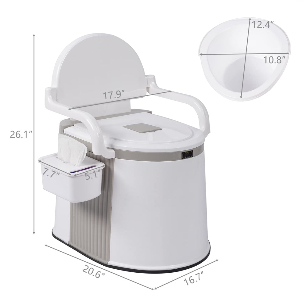 Outvita portable toilet weighs six pounds for effortless carrying.