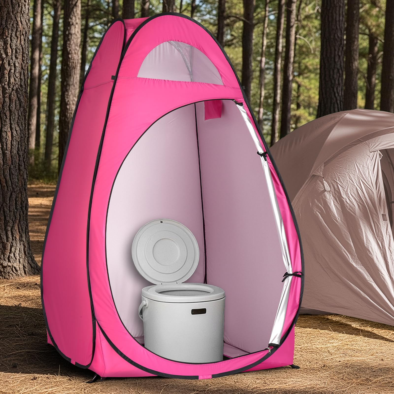 Outvita privacy tent with carry bag simplifies transport and setup.