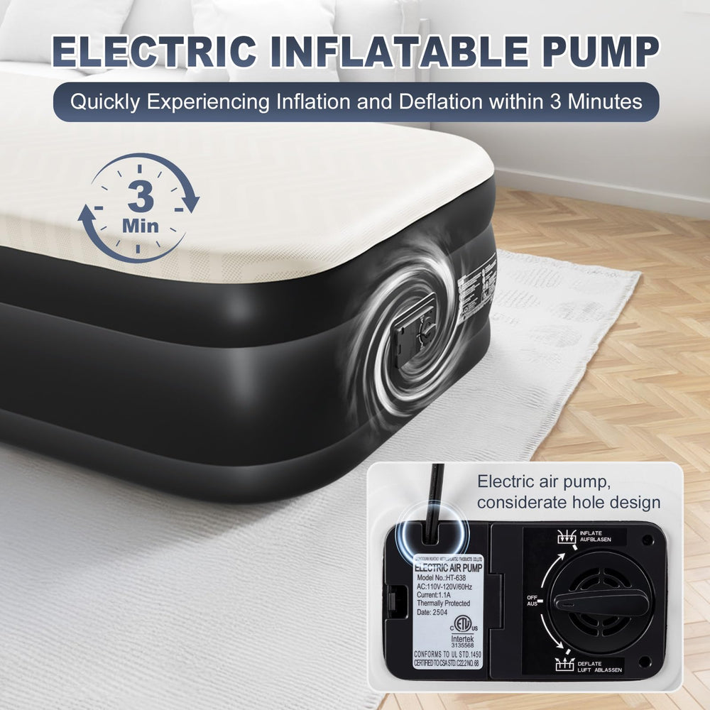 Outvita Twin Air Mattress anti-slip bottom keeps it in place overnight.