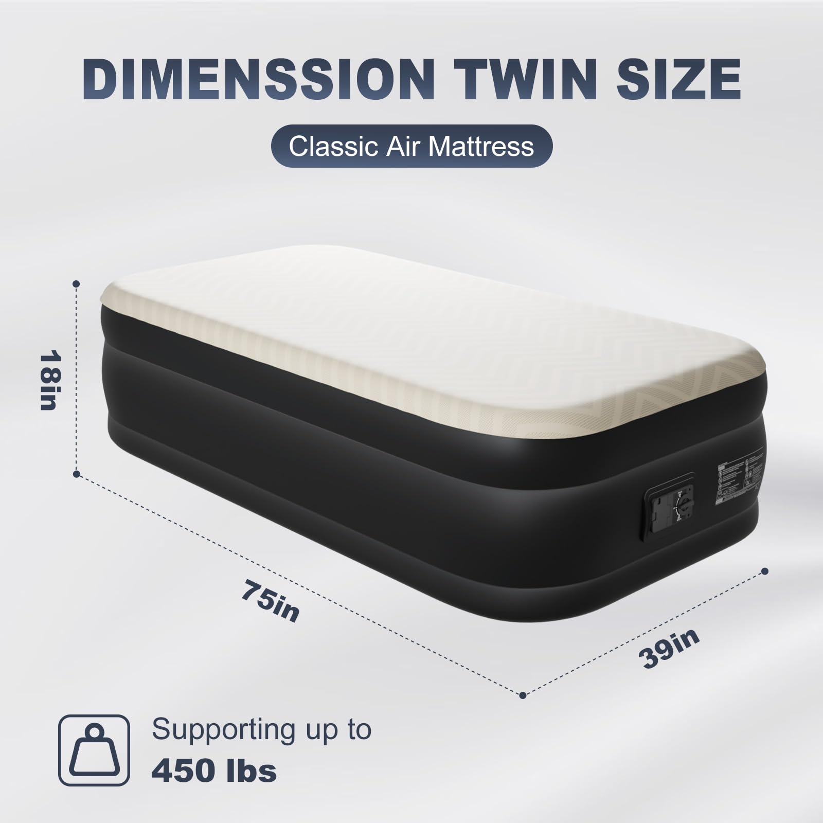 Outvita Twin Air Mattress featuring a foam topper for a stable bed-like feel.