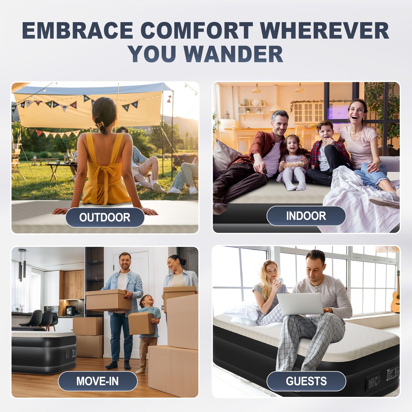 Outvita Twin Air Mattress folds into a compact storage bag for travel.