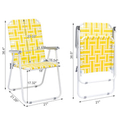 Outvita webbed lawn chairs open with stable steel frame.