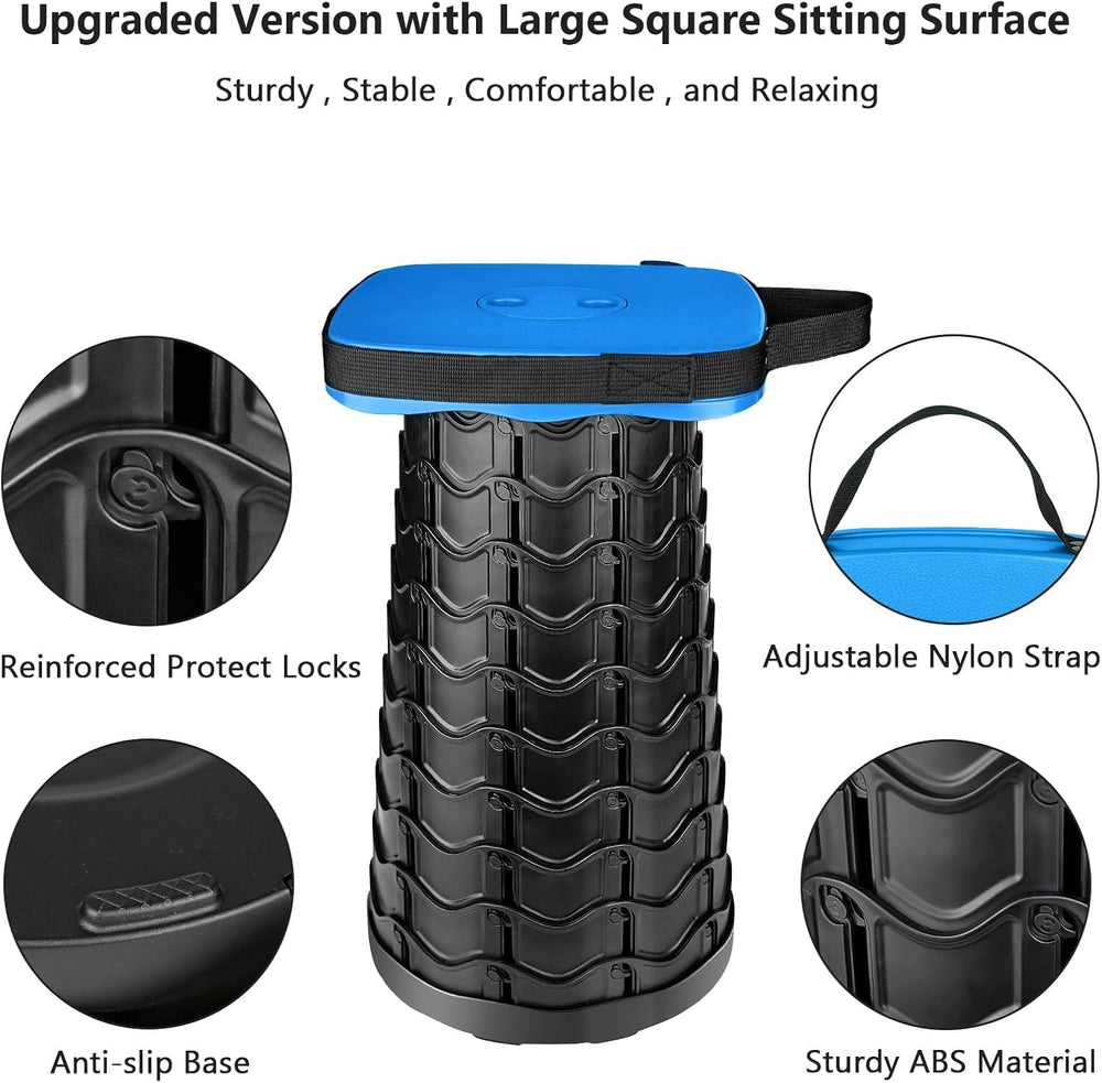 Outward Gear stool with telescoping legs for quick height adjustment