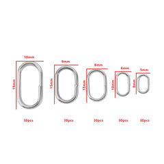 Oval stainless steel split ring 9x15mm – 30pcs
