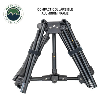 Overland Vehicle Systems Compact Camping Chair stored in a backpack for easy travel.