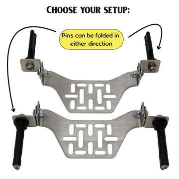 Overland Kitted adjustable folding direction showing inward/outward options for layout flexibility.
