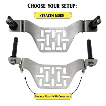 Overland Kitted Rhino hardware kit securing MaxTrax mounts for durable rooftop setup.