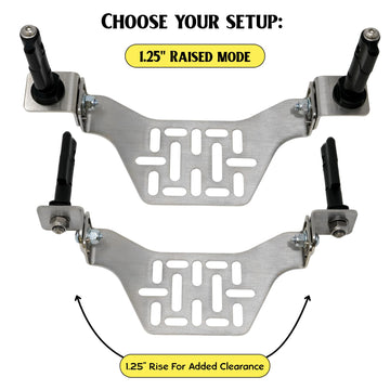 Overland Kitted Stealth Folding MaxTrax – four configurations demonstrated for flexible mounting.