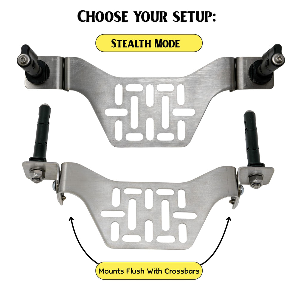Overland Kitted Stealth Folding MaxTrax mount shown folded flat for compact storage.