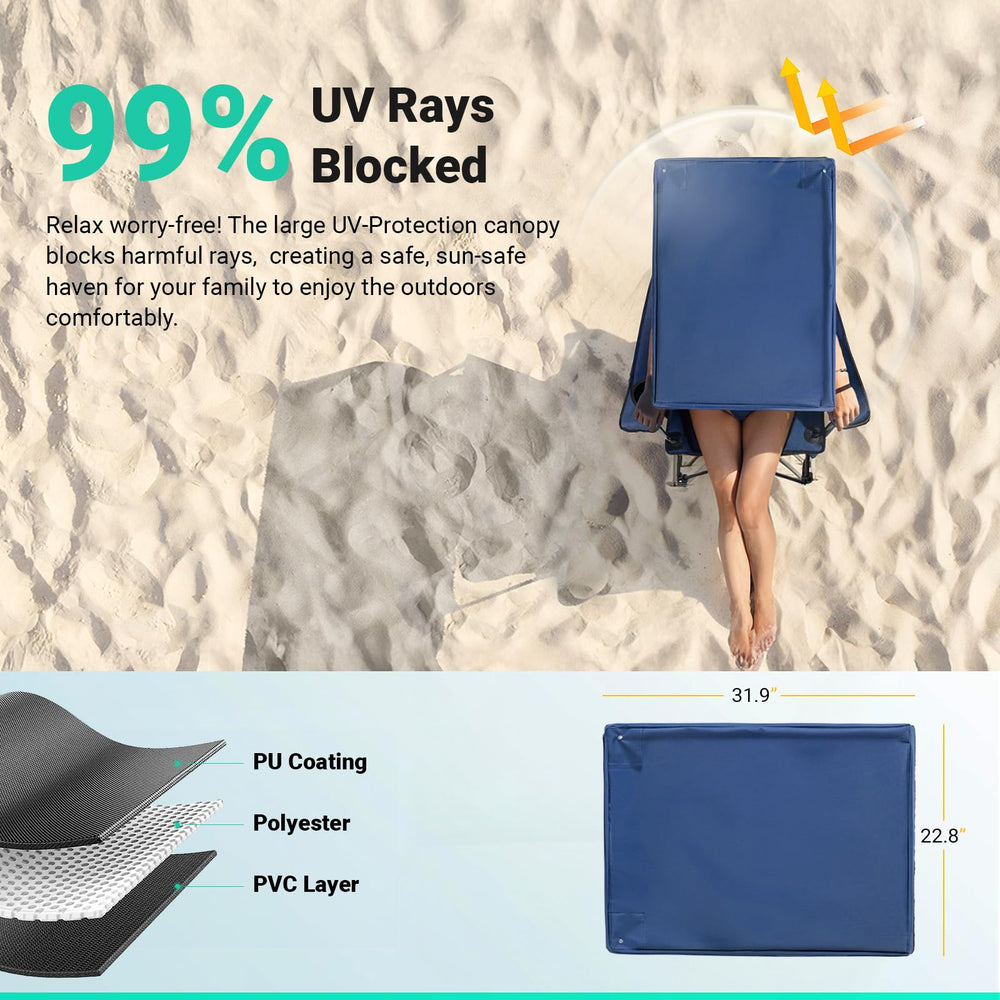 Overmont Beach Chair ergonomic high-back supports posture during long poolside lounging.