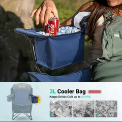 Overmont Beach Chair plush neck rest cradles your head for relaxed comfort.