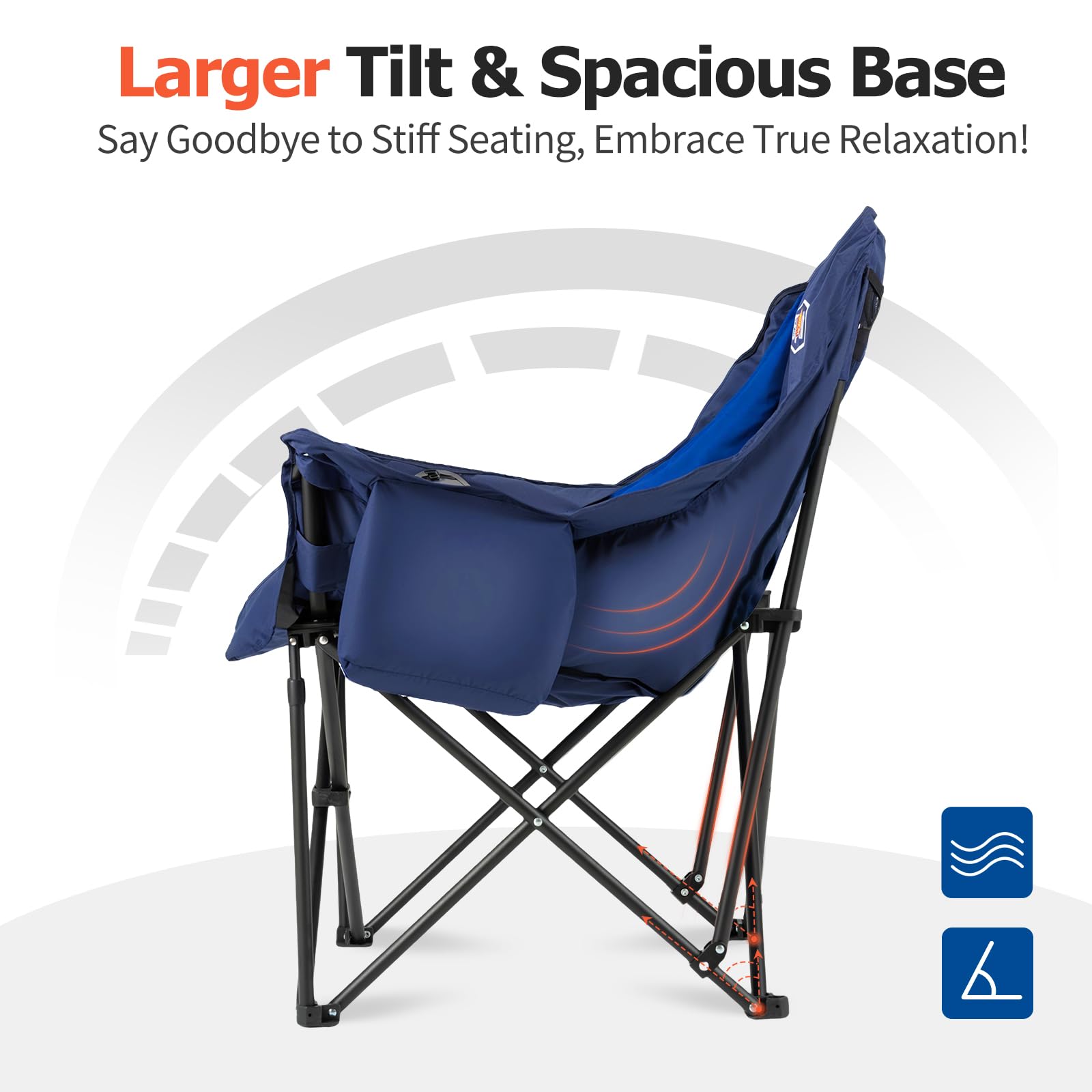 Overmont beach-ready chair for fishing or seaside relaxation.