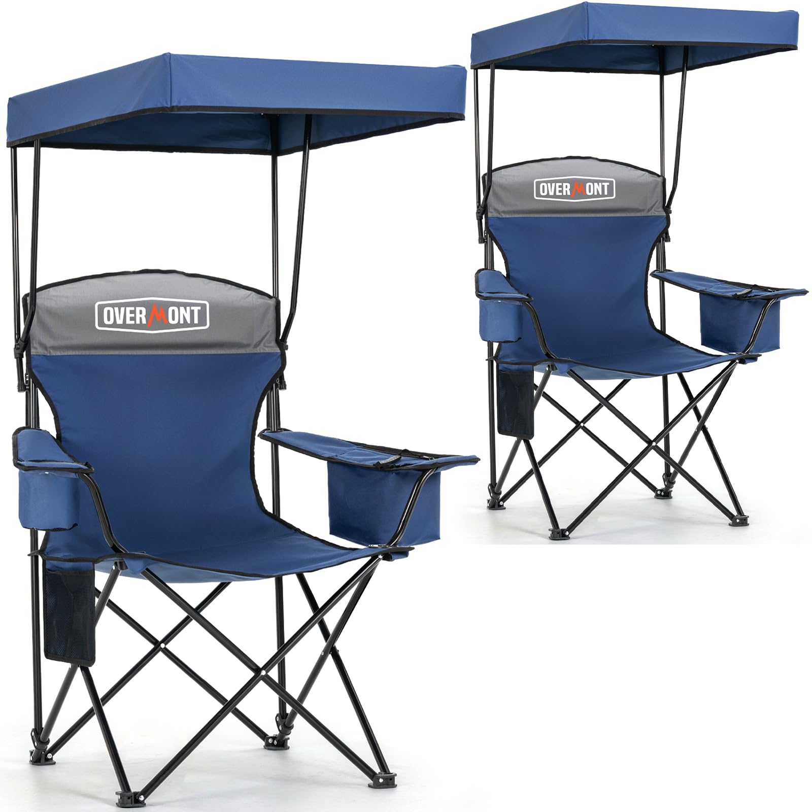 Overmont camping chair canopy shade demonstrates adjustable sun protection for outdoor comfort.