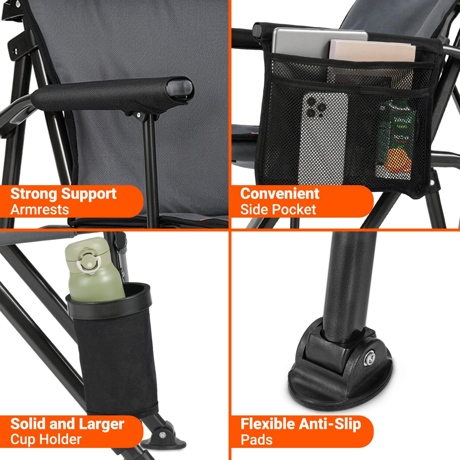 Overmont chair supports up to 450 pounds with sturdy frame