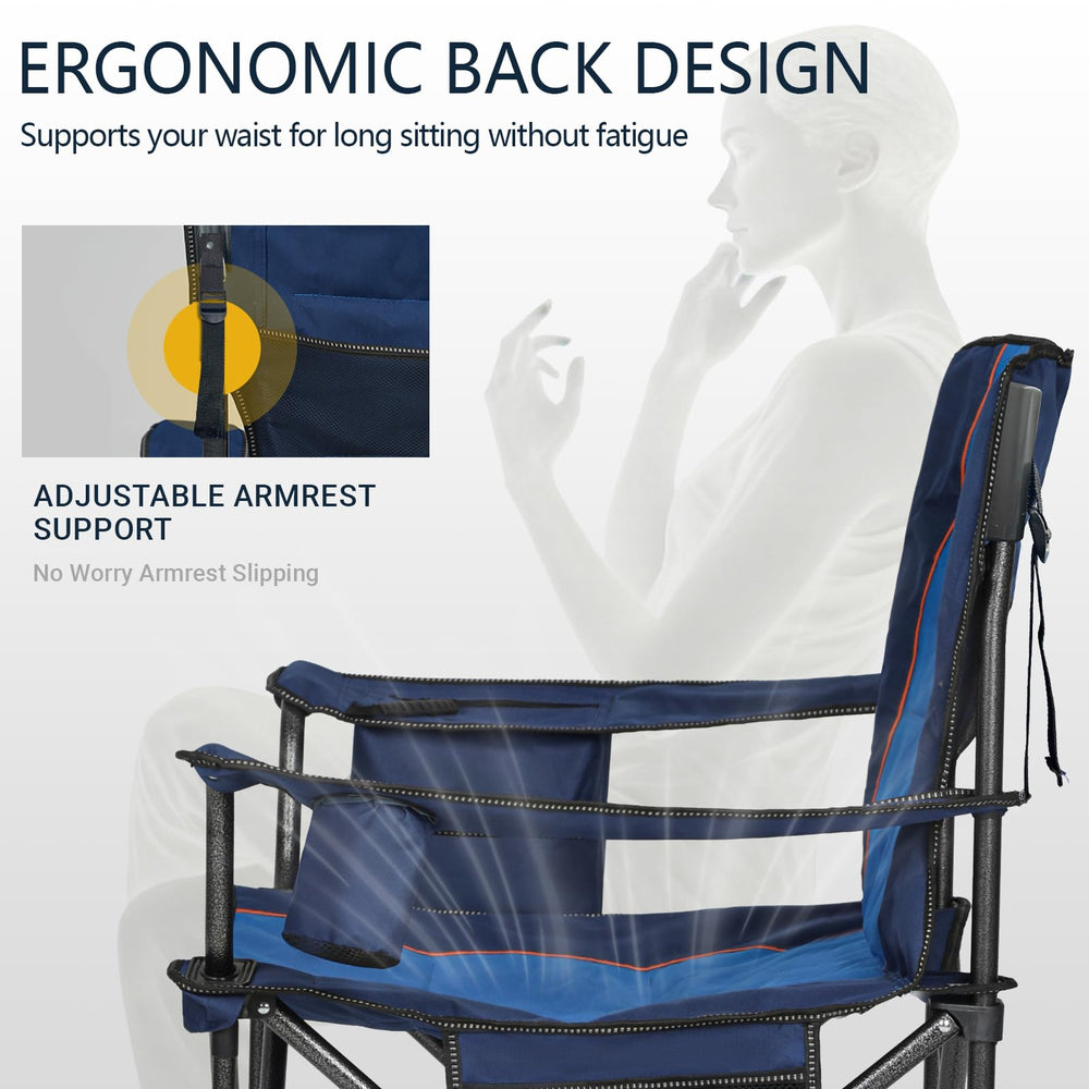 Overmont folded chair compact dimensions for easy transport and storage.