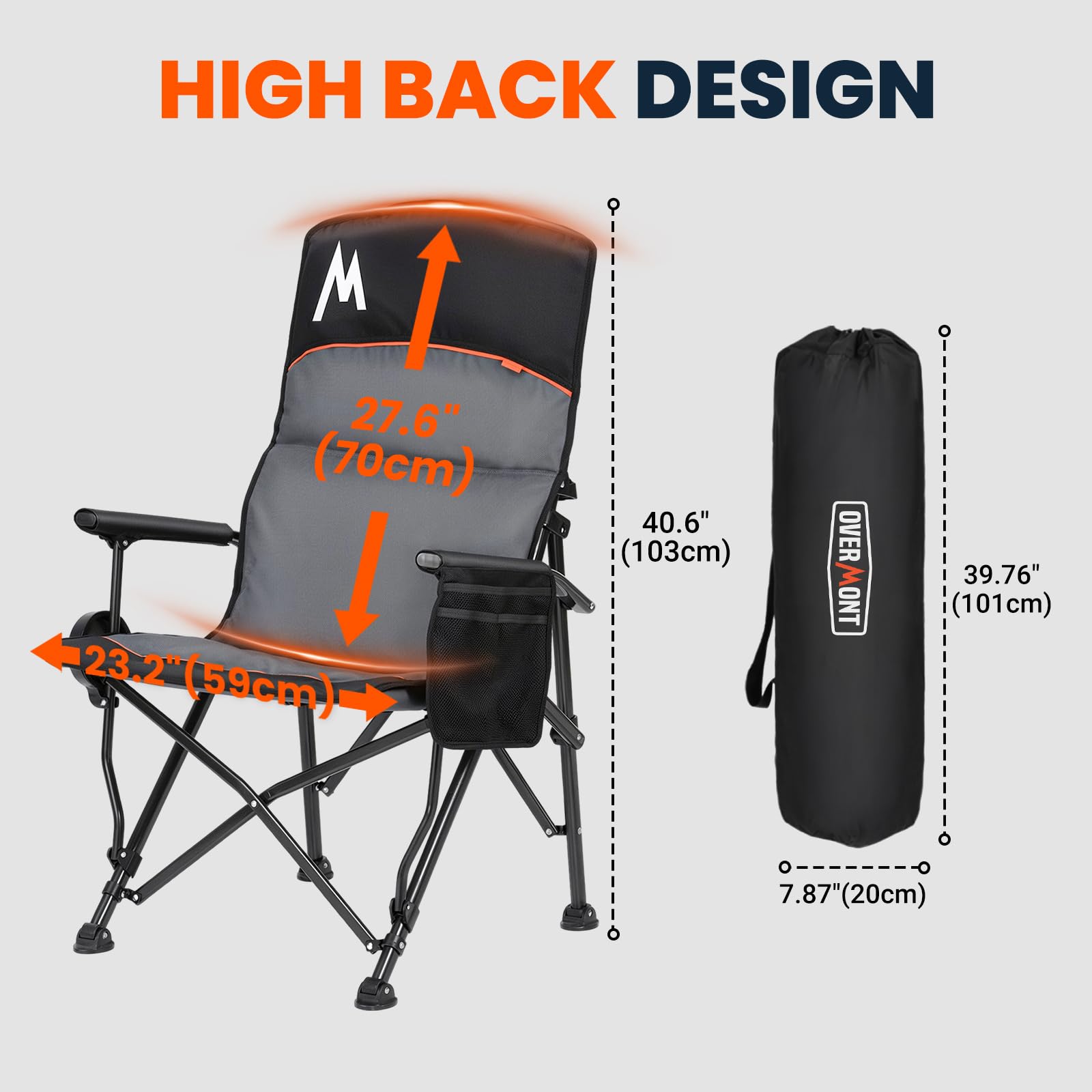 Overmont heavy-duty folding chair with steel frame for sturdy outdoor seating