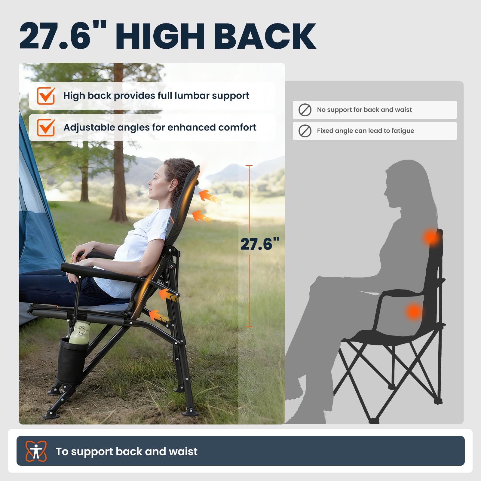 Overmont lightweight foldable chair shown in portable setup for easy transport