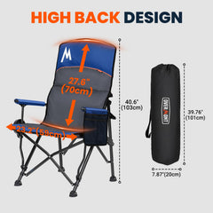 Overmont chair shows oversized cup holder and side pockets for essentials.