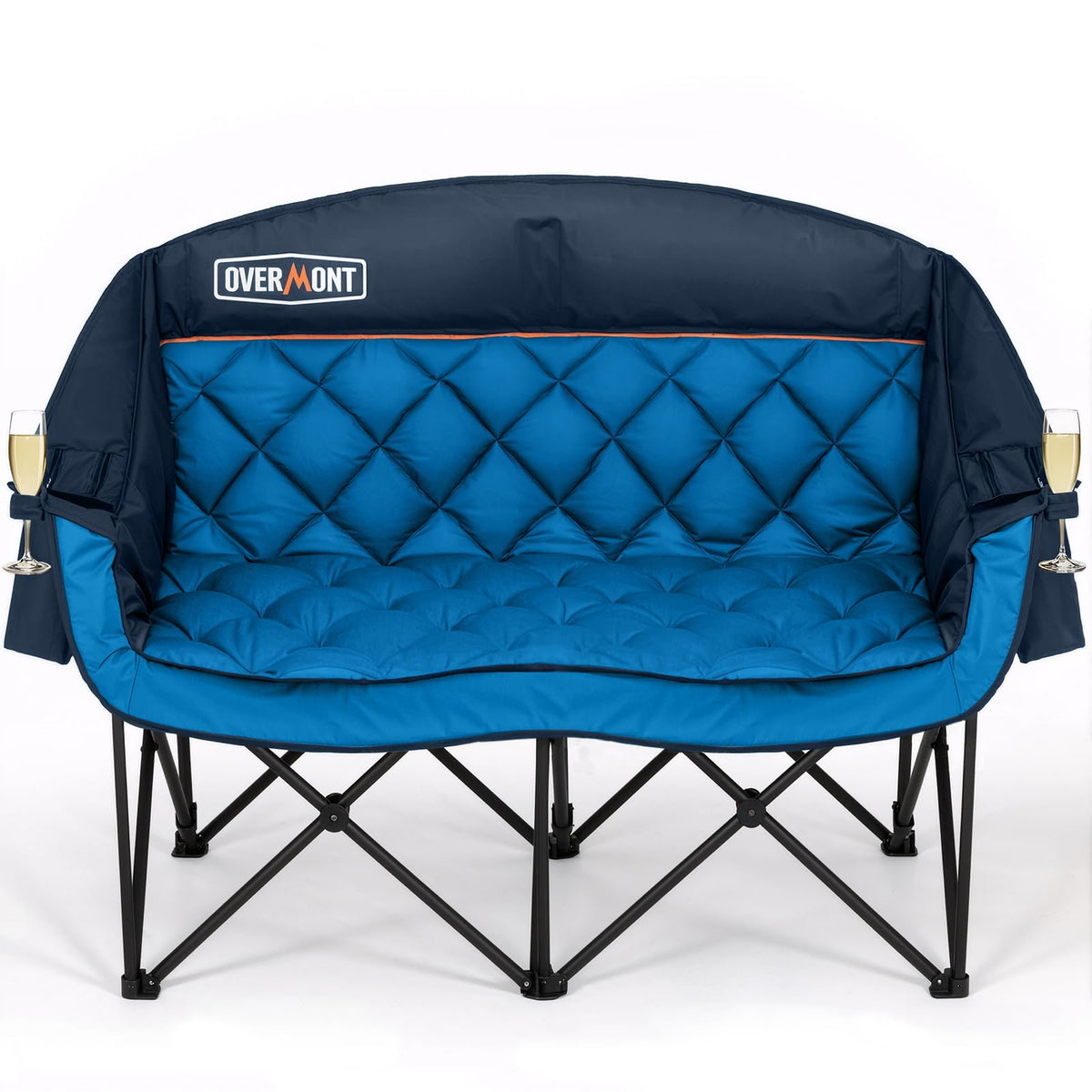 Overmont Oversized Double Camping Chair front-angle view supports two-person outdoor lounging