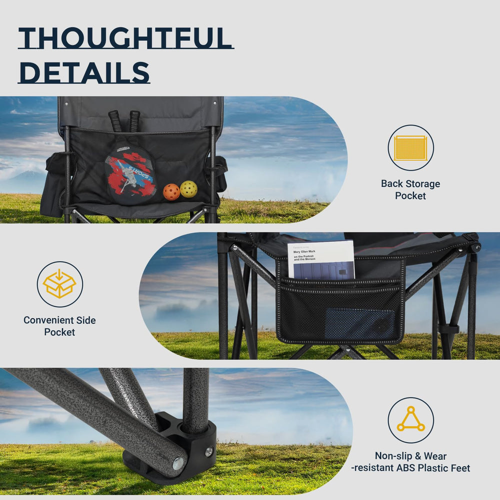 Overmont side pockets and cooler bag keep essentials handy.