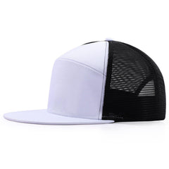 Front view of Oversize XXL structured flat bill snapback cap in light grey