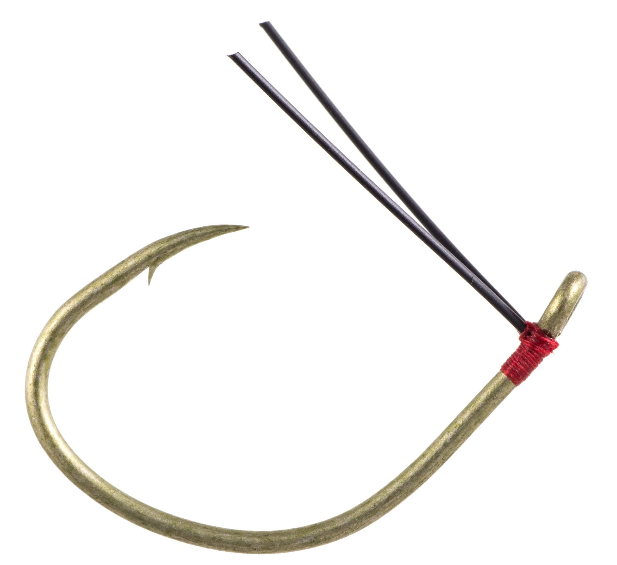 Owner 5172-126 bass hook in camo green, ideal for drop-shotting natural baits