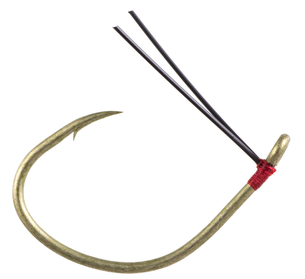Owner 5172-126 bass hook in camo green, ideal for drop-shotting natural baits