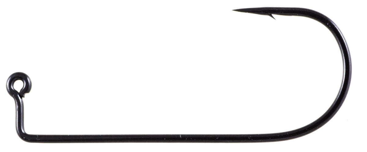Owner 5318 jig hook with round bend and forged shank for strong deep penetration in fresh or saltwater