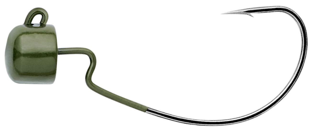 Owner American 4155GP-021 offset head in green pumpkin for weedless rigs and short-bait setups