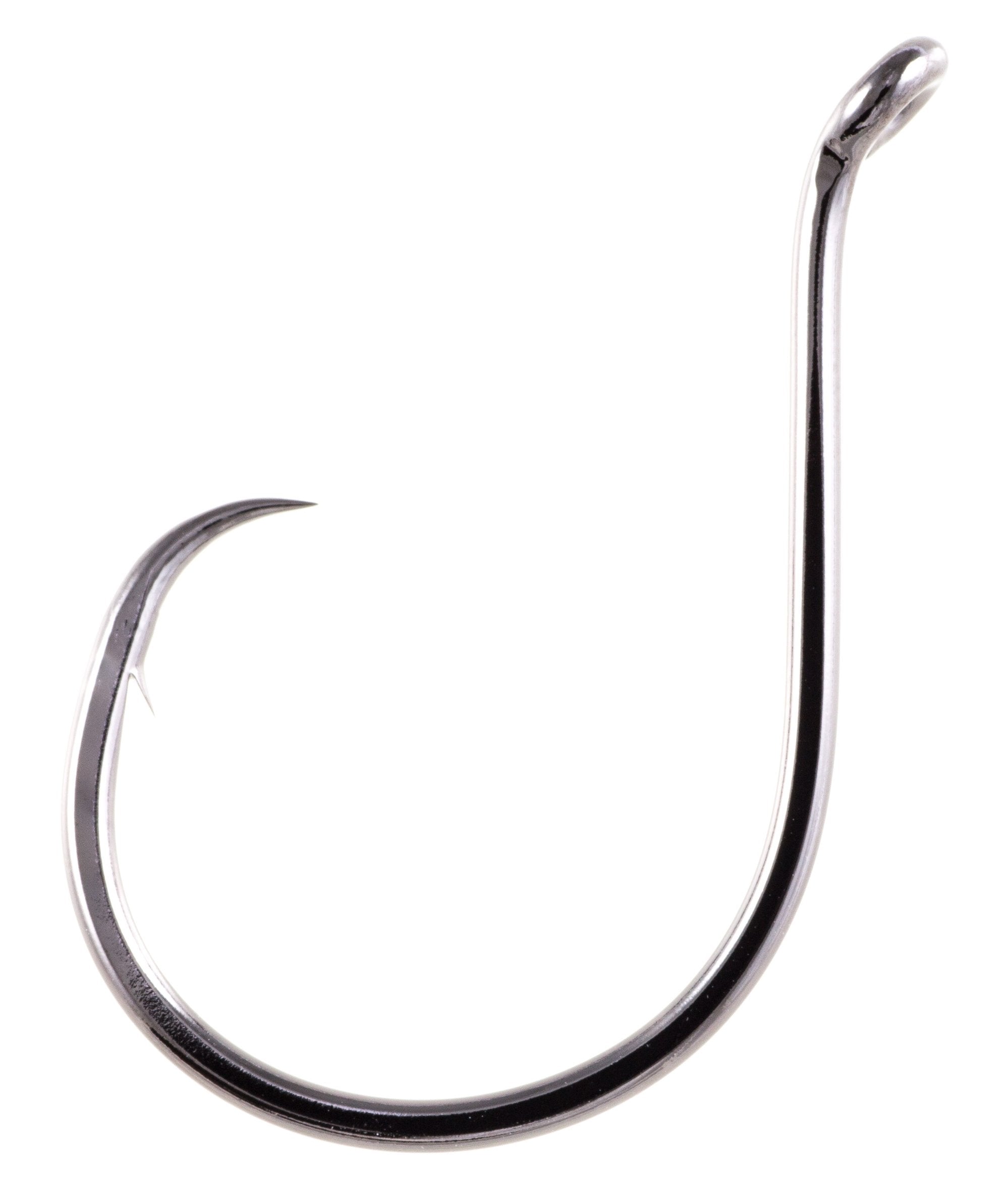 Owner American 5178-191 SSW up-eye circle hook with hangnail point for strong hook-ups.