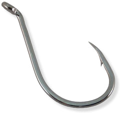 Owner American Cutting Point Octopus Hook Size 1, Black Chrome, ideal for steelhead baiting and trolling.