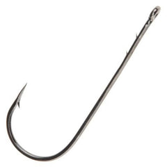 Owner American Straight Shank Worm Hook in black for secure bass worm presentations over cover.