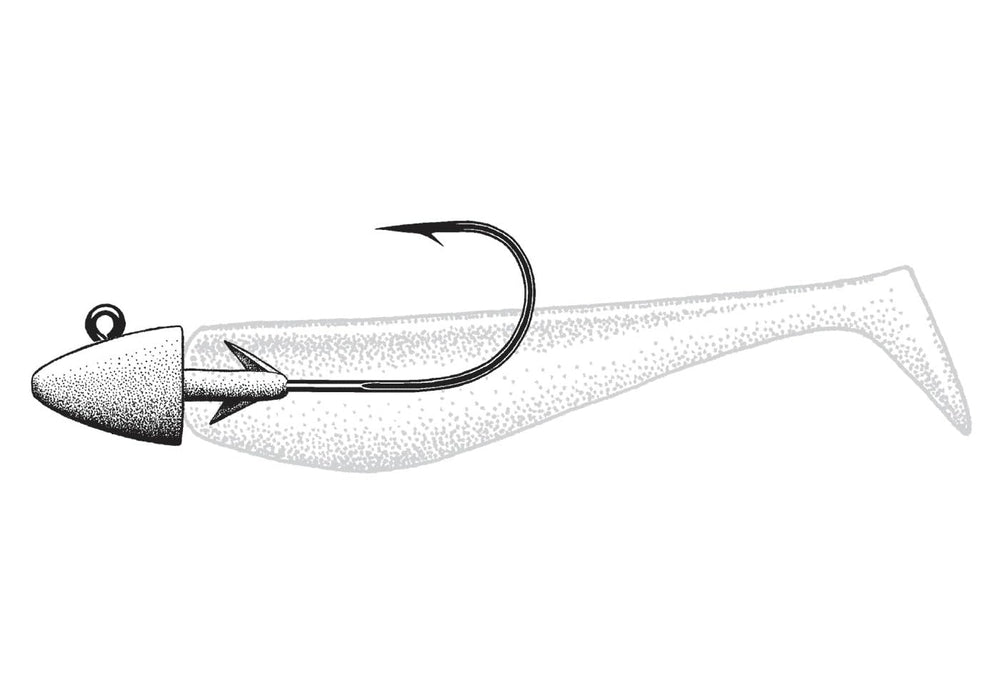 Owner Ultrahead jighead with black chrome finish for improved saltwater durability