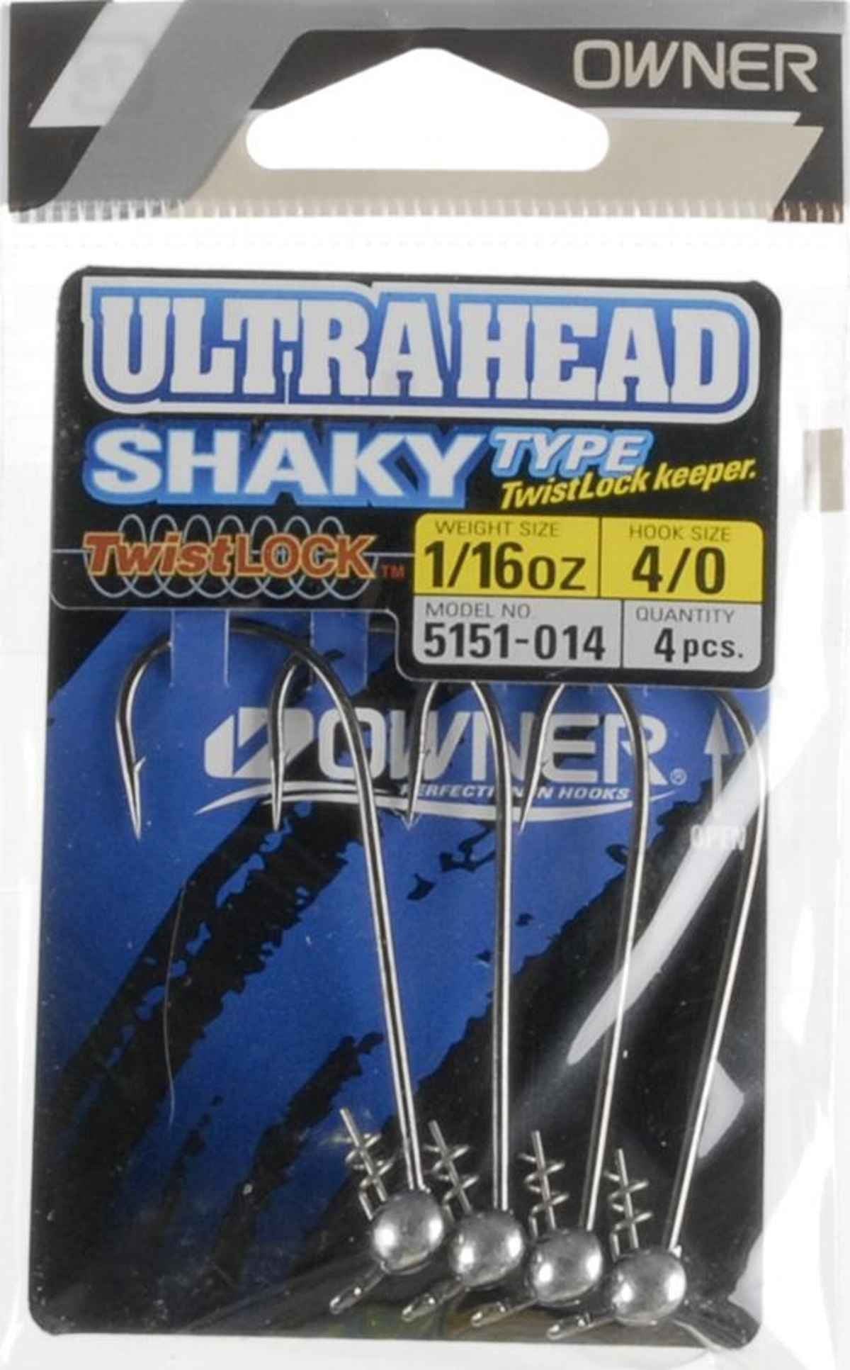 Owner American Ultrahead Shaky Head Jig 1/16 oz closeup shows stand-up bottom-fishing design