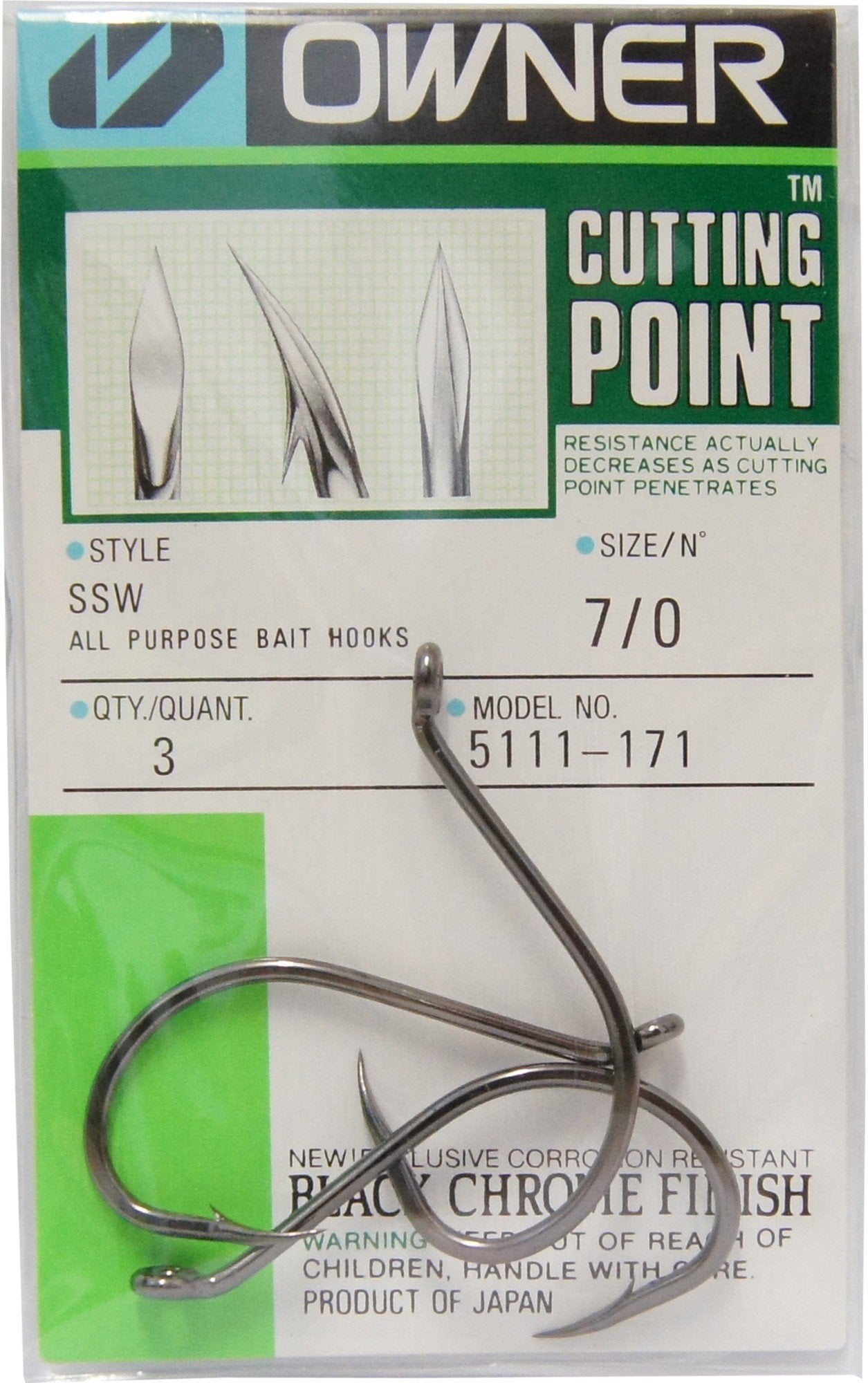 Owner Cutting Point hook Black #2 roe-berry rig option