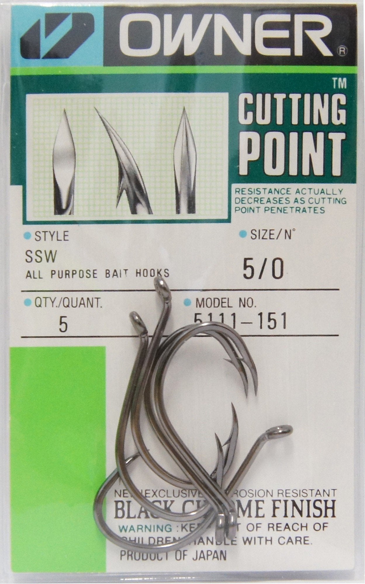 Owner Cutting Point hook Black #2 roe-berry inshore use