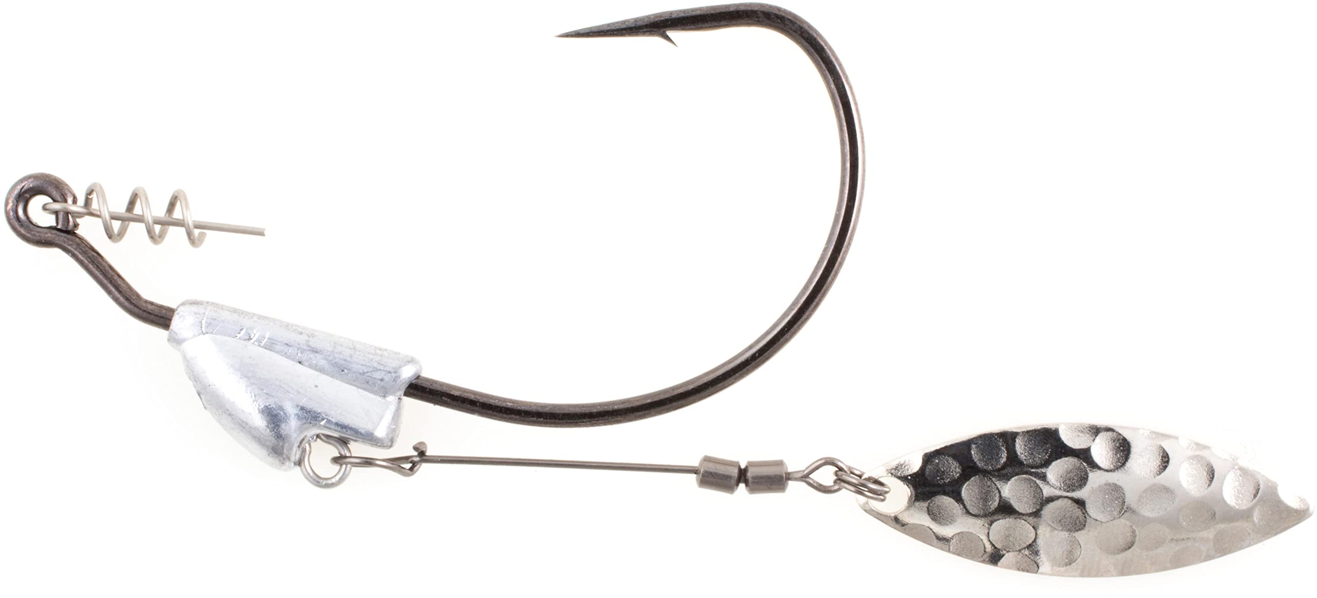 Owner Flashy Swimmer Hook Silver 6/0 angle view highlights open gap for positive hook sets.