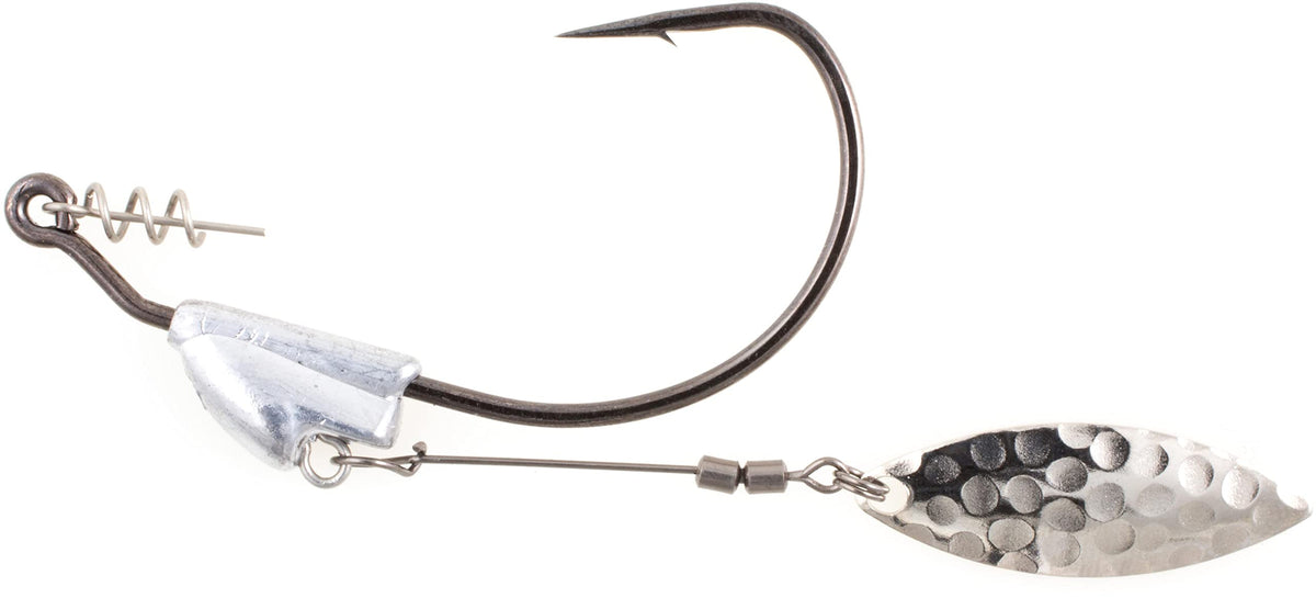 Owner Flashy Swimmer Hook Silver 6/0 close-up shows blade and strong shank for solid hookups.