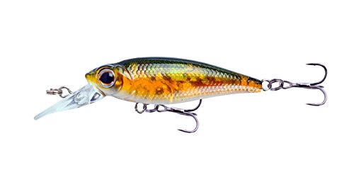 Owner Mira Shad 50 bait in gold shad finish, versatile for trout, bass, and walleye.