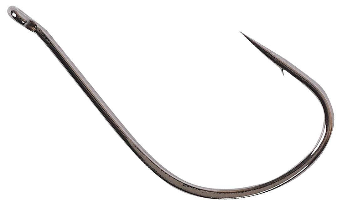 Owner 4105-111 mosquito light hook close-up highlights needle point and forged build for light line use